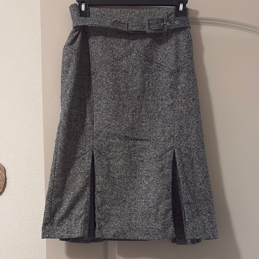 Vintage Body by Victoria Victoria’s Secret Gray Wool tweed Skirt with belt